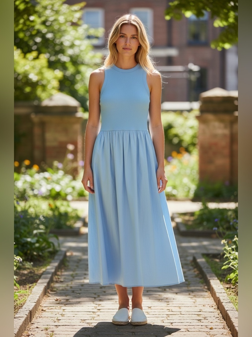 Old Navy Light Blue Sleeveless Maxi Dress
